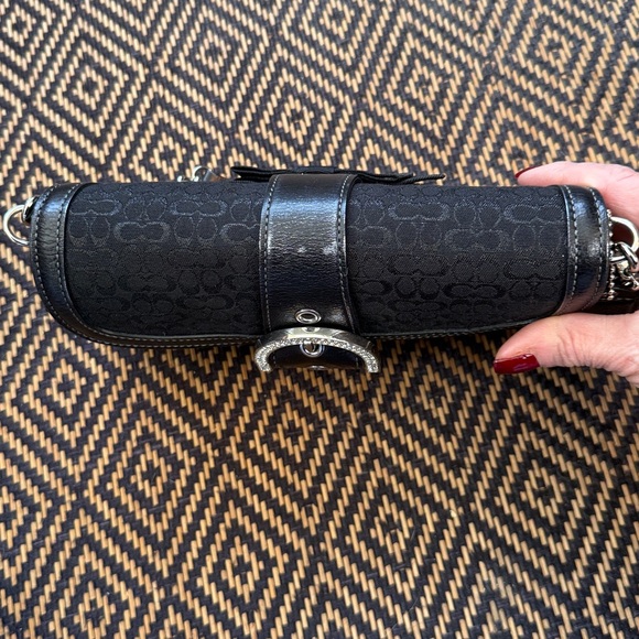 Vintage Y2K Coach Soho Madison signature satin crystal convertible flap clutch - Picture 3 of 15